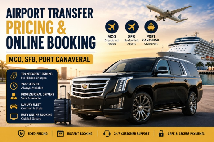 Airport Transfer Pricing & Online Booking (MCO, SFB, Port Canaveral)