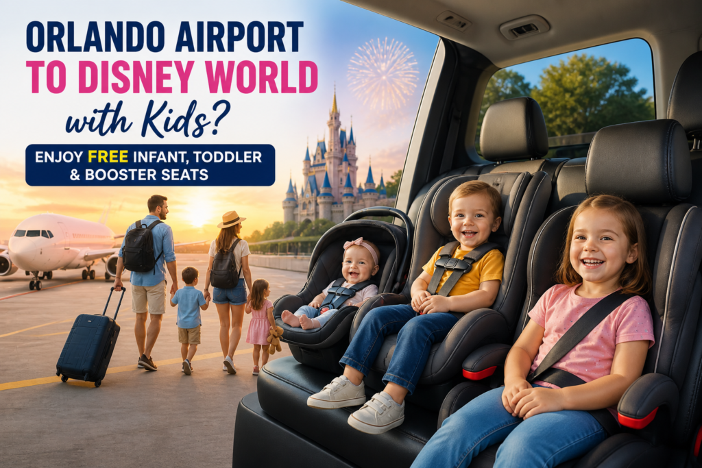 Orlando Airport to Disney World with Kids? Enjoy Free Infant, Toddler & Booster Seats