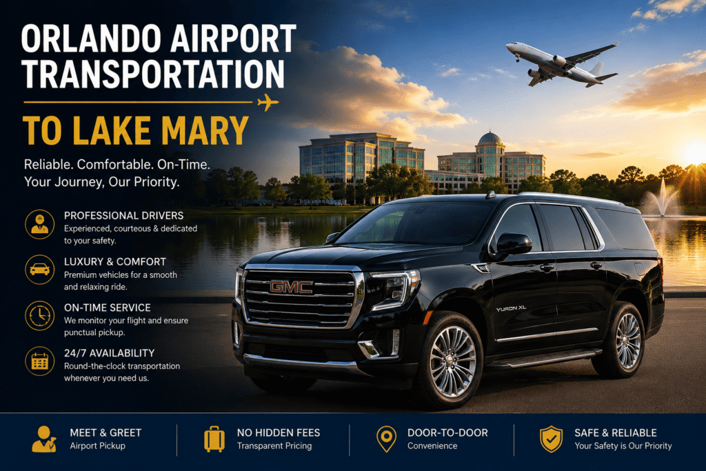 Orlando Airport Transportation to Lake Mary – Reliable Private Car Service Available 24/7
