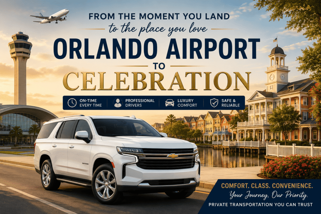 Orlando Airport Transportation to Celebration | Private Car Service by Sunny Luxury Transportation