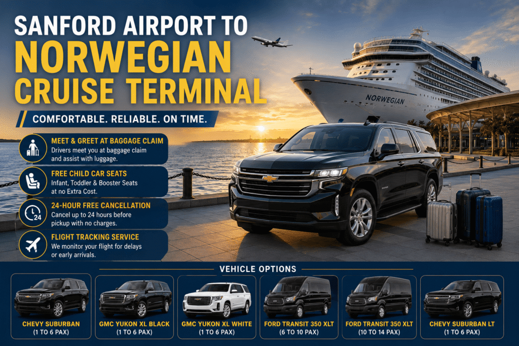 Sanford Airport to Norwegian Cruise Terminal Transportation
